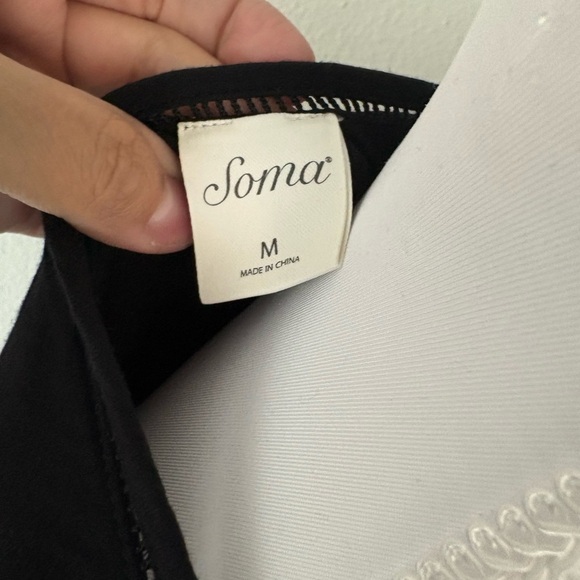 Soma Black Bra Ladder Trimmed Dress with Pockets Szize M - Picture 2 of 3